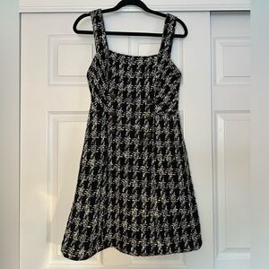 Anthropologie Maeve Black and White Patterned Mini Dress